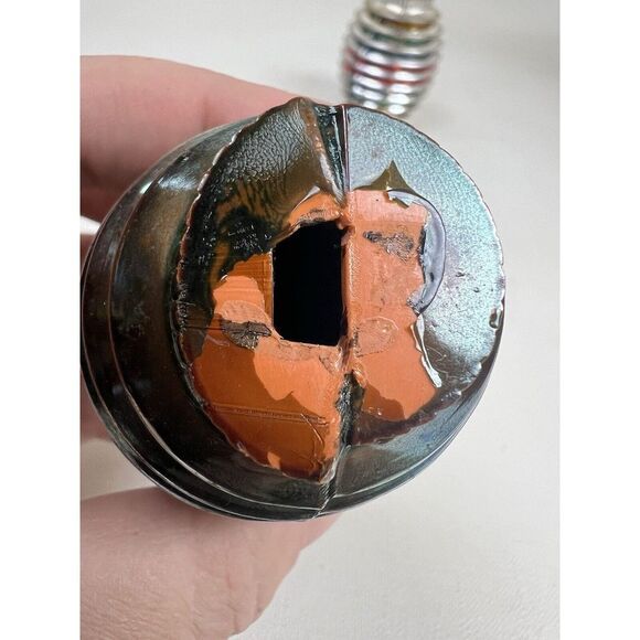 Vtg Bradford Silver Striped Lantern‎ Barrel Disco Ball Christmas Ornaments BX1-2 - Picture 12 of 13